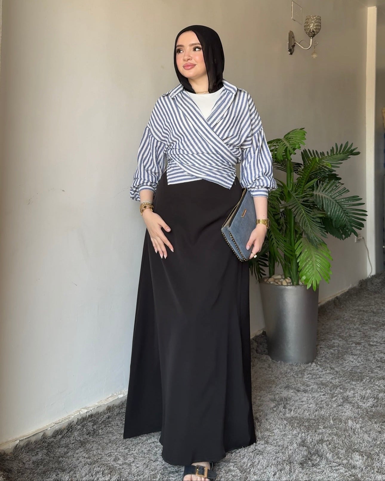 A line Black Skirt