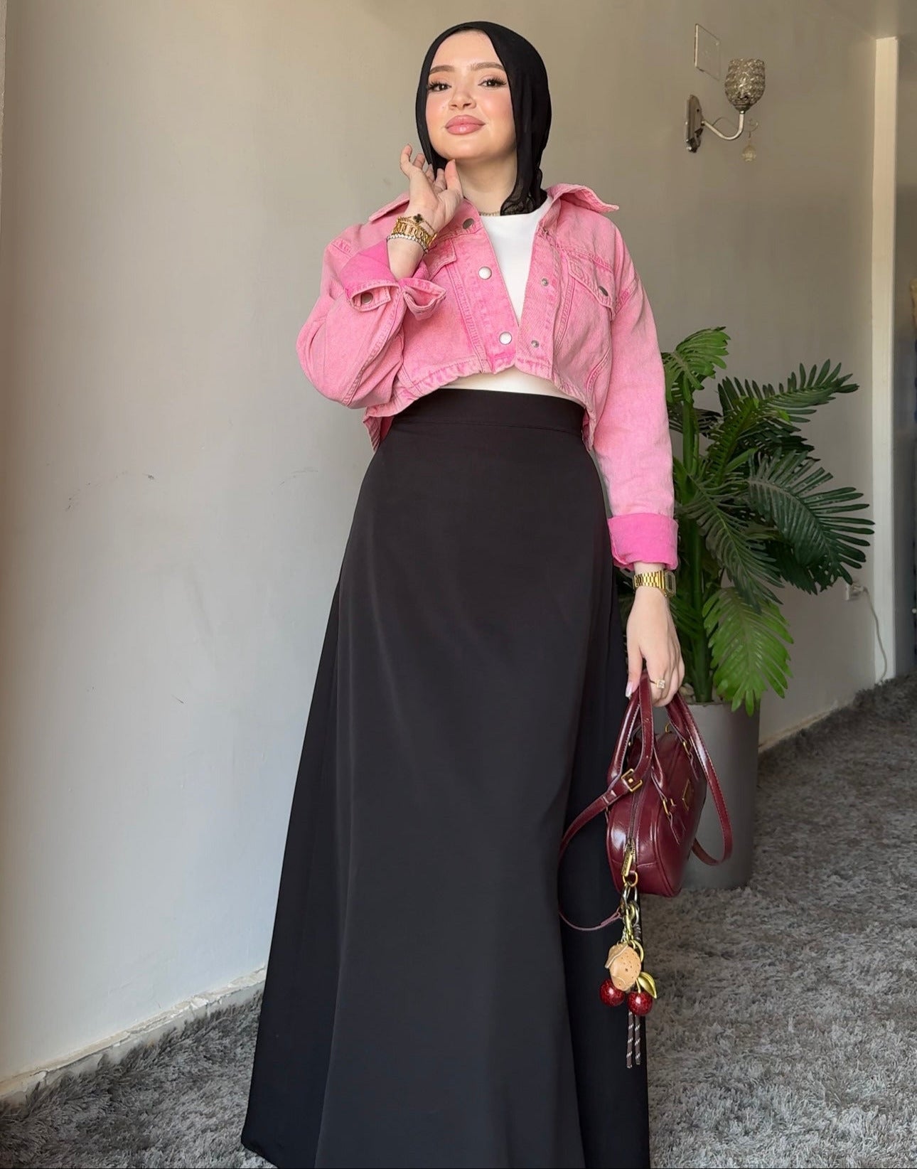 A line Black Skirt