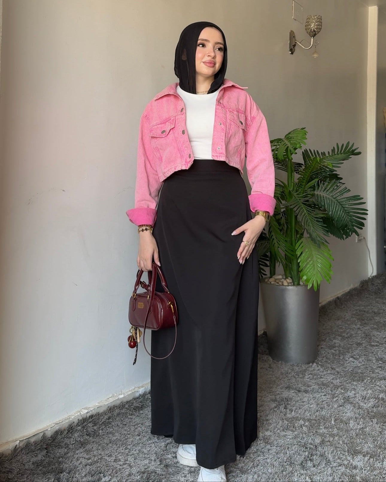 A line Black Skirt