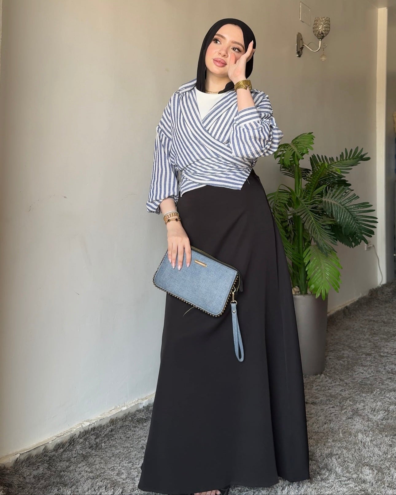 A line Black Skirt