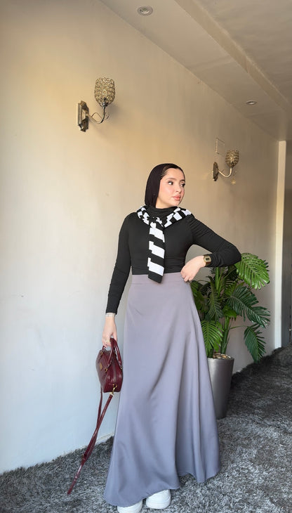 A line gray Skirt