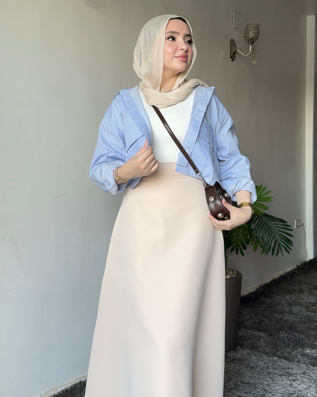 A line Beige Skirt