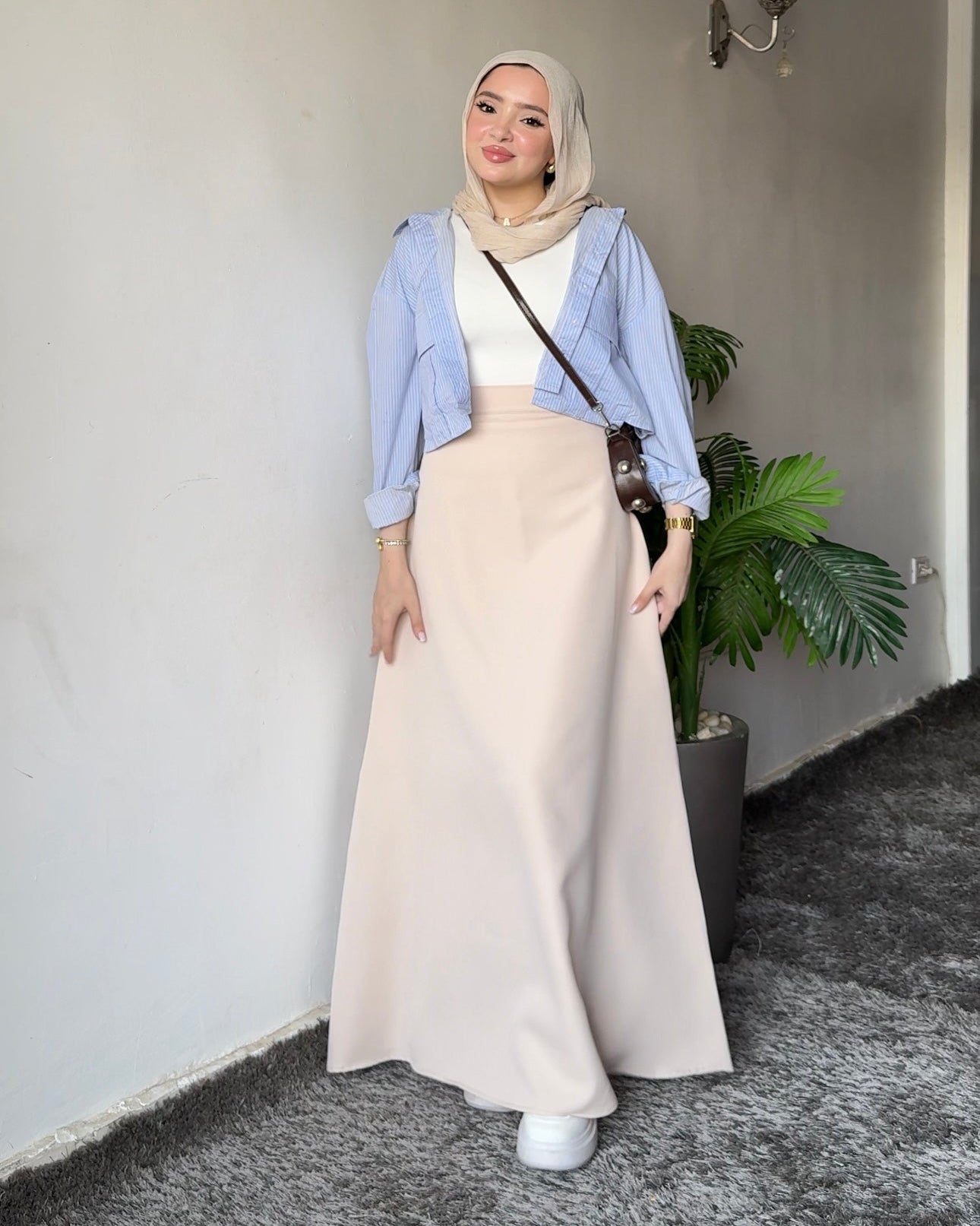 A line Beige Skirt