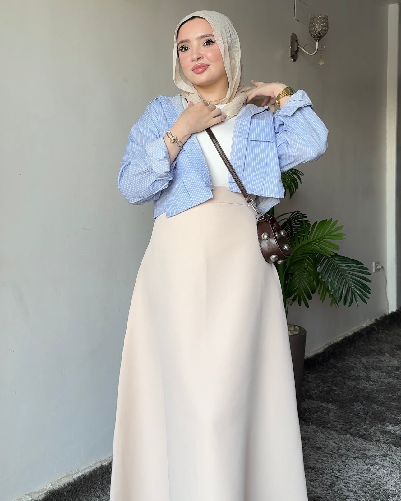 A line Beige Skirt